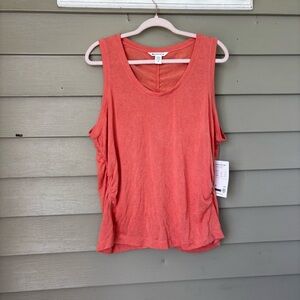 Athleta coral Breezy Ruched Tank Top